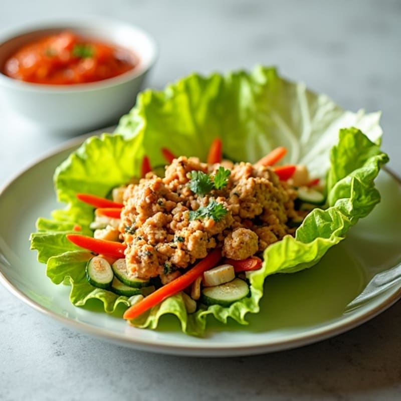 Spicy Tuna Lettuce Wraps with Crunchy Vegetables