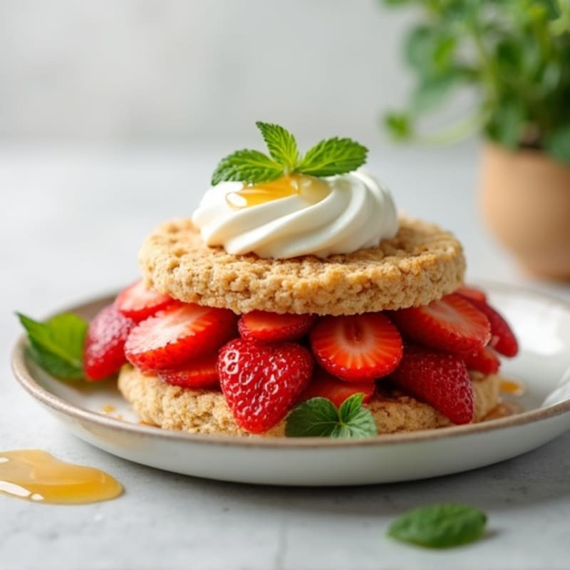 Fresh Strawberry Whole Grain Shortcake with Creamy Greek Yogurt