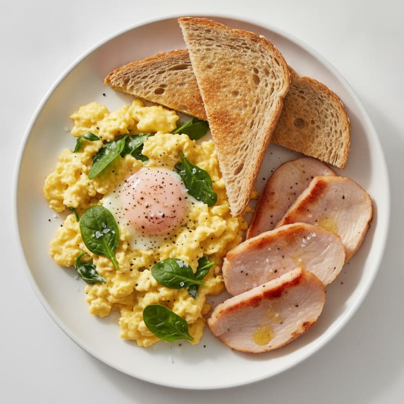 Eggs with Toasted Turkey Breast