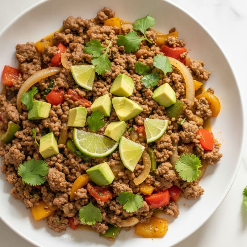 Cilantro-Lime Beef Taco Skillet