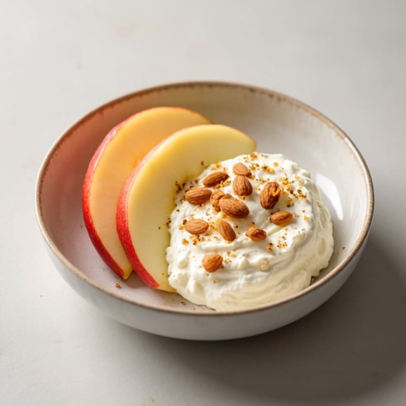 Cottage Cheese with Sliced Apple and Almonds