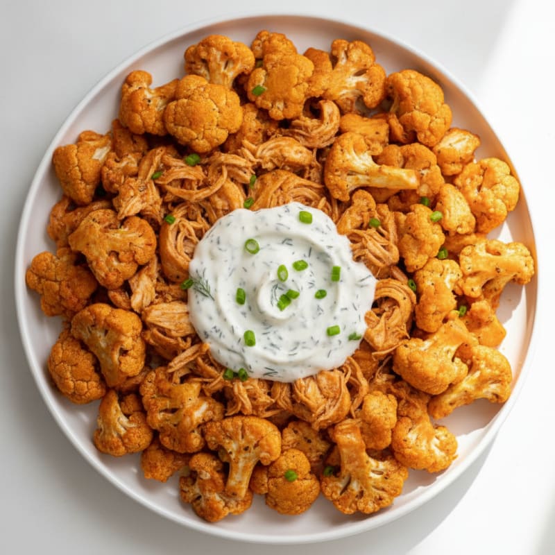 Buffalo Cauliflower Bites with Ranch Dip