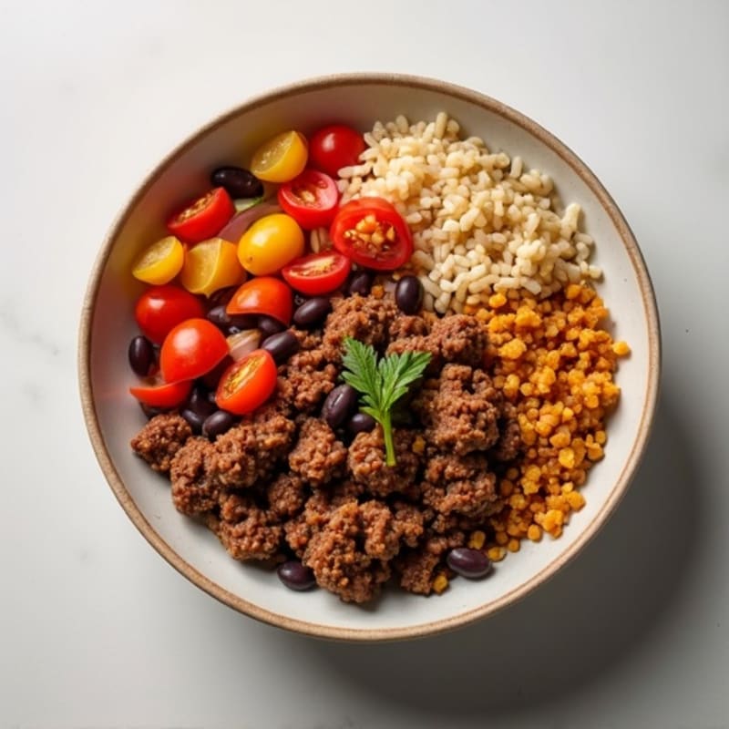 Spiced Lean Ground Beef and Rice Bowl