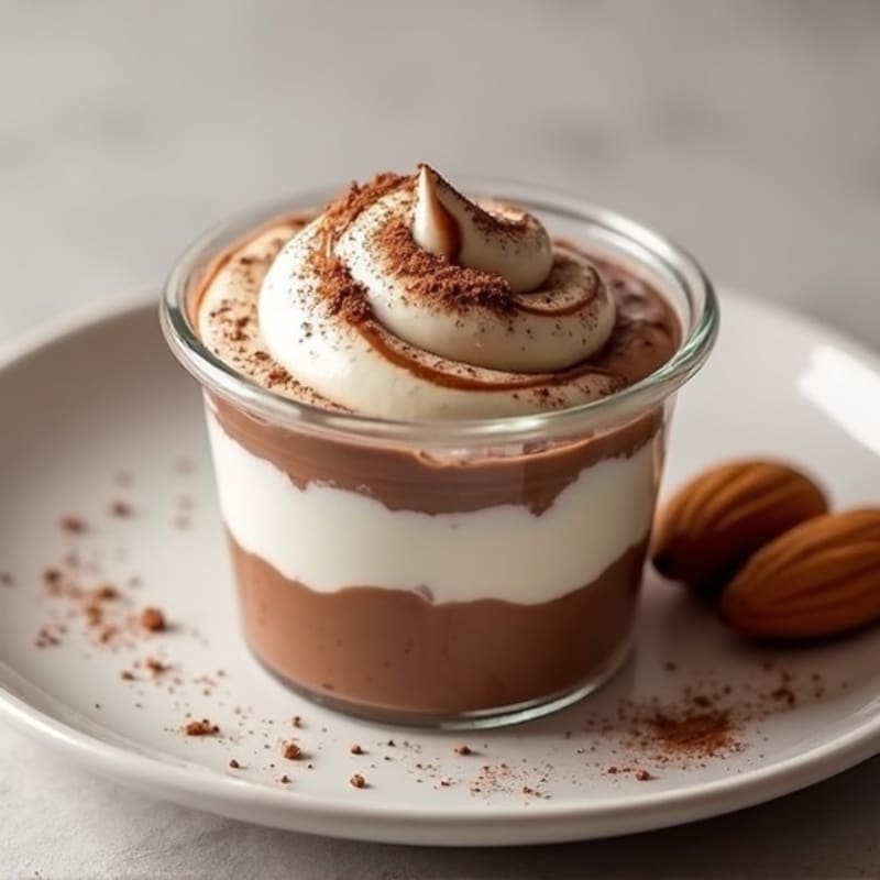 Chocolate Protein Greek Yogurt with Almond Butter Swirl