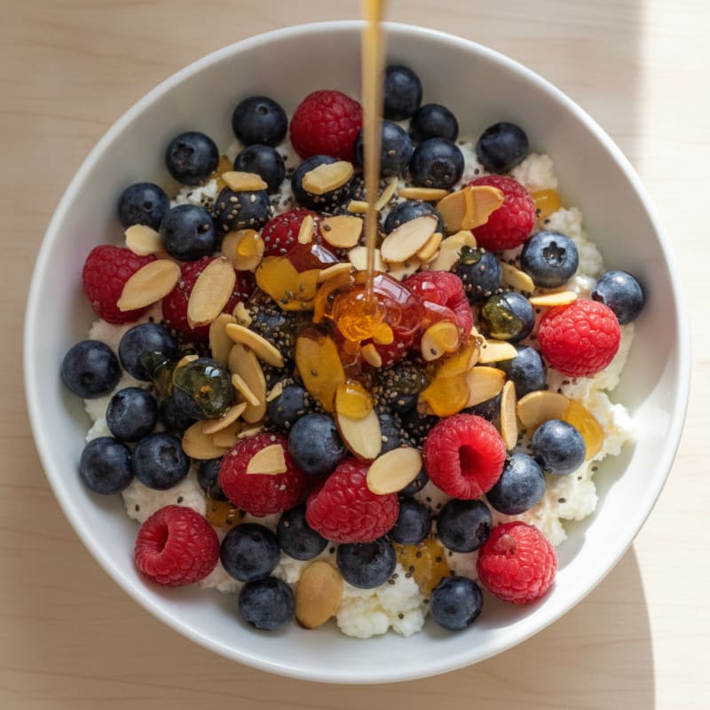 Cottage Cheese Berry Protein Bowl with Almonds