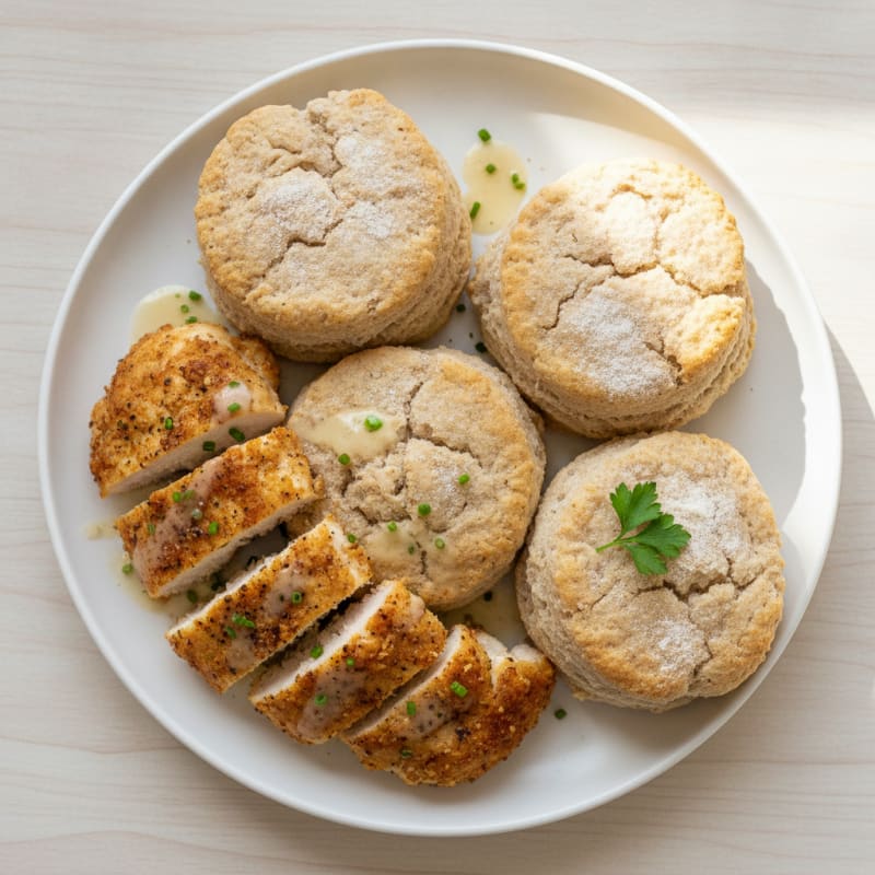 Buttermilk Air-Fried Chicken with Fluffy Biscuits