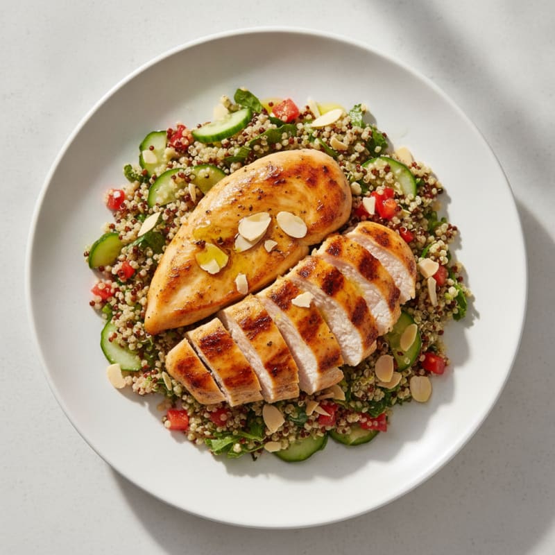 Grilled Chicken Breast with Crunchy Quinoa Salad