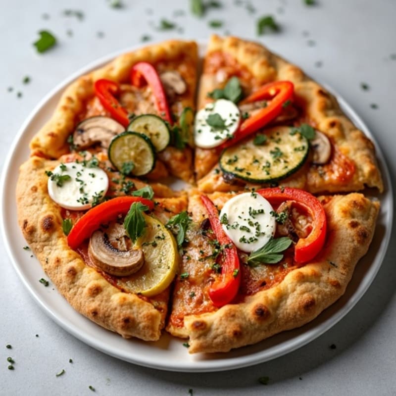Crispy Whole Wheat Pizza with Lean Chicken and Roasted Vegetables