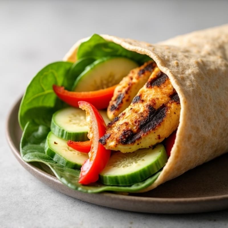 Creamy Hummus and Fresh Veggie Wrap