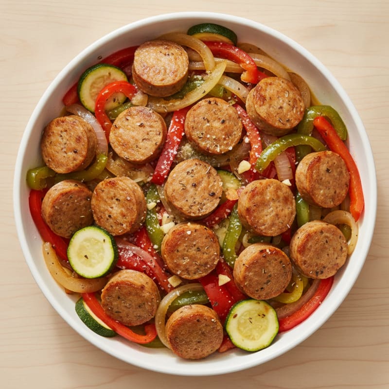 Italian Chicken Sausage Skillet with Peppers and Onions