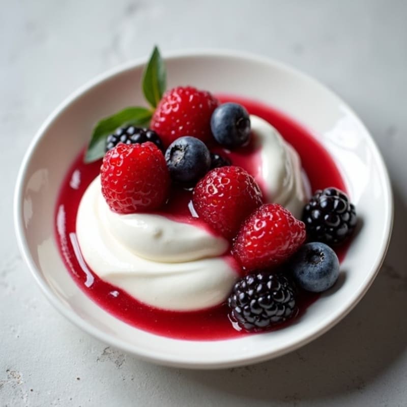 Creamy Greek Yogurt with Protein Powder and Berry Compote