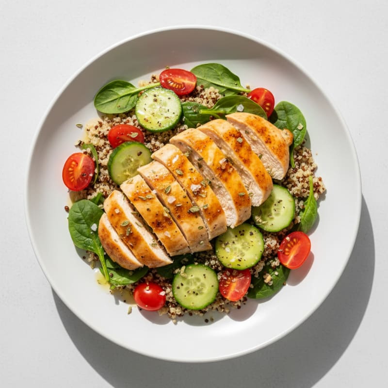 Tender Lemon-Herb Chicken and Quinoa Bowl