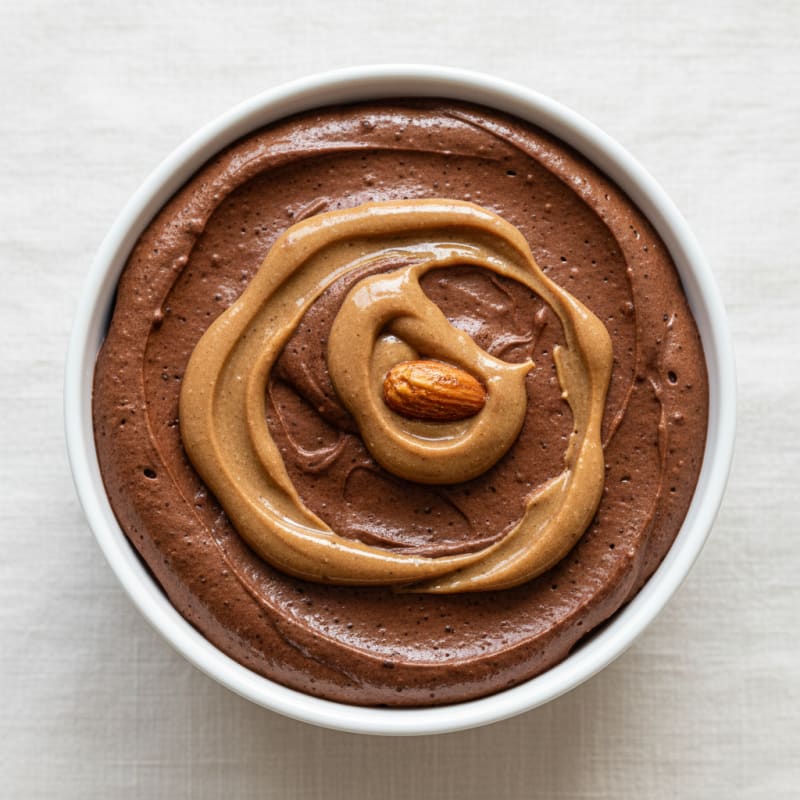 Silky Chocolate Protein Pudding with Almond Butter Swirl