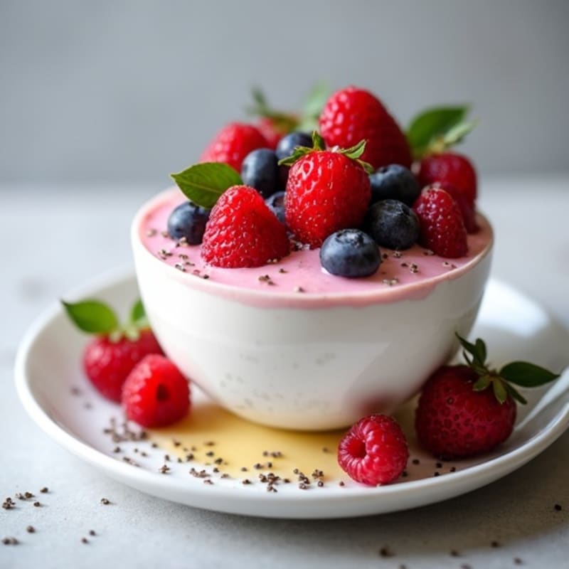 Silky Greek Yogurt Protein Mousse with Mixed Berries