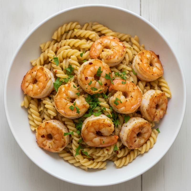 Garlic Shrimp Scampi with Banza Spaghetti