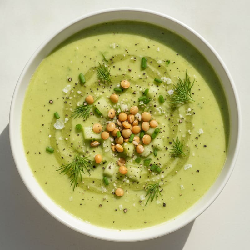 Cool Cucumber Avocado Soup with Dill