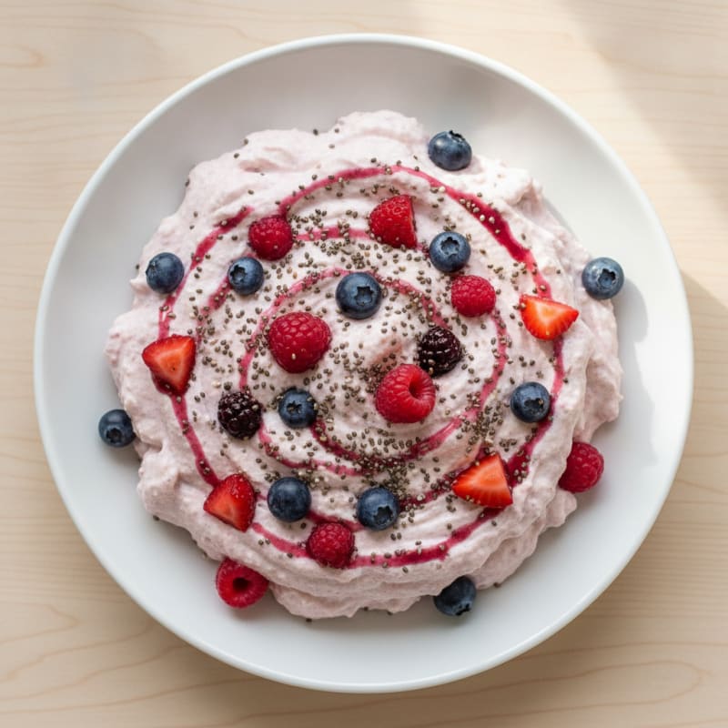 Greek Yogurt Protein Mousse with Mixed Berries
