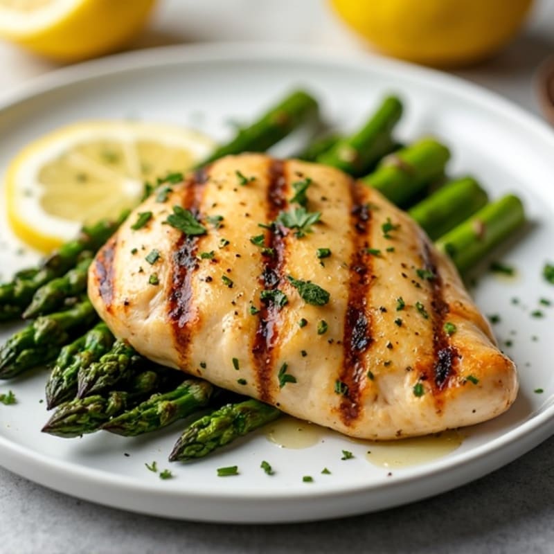 Lemon Herb Grilled Chicken with Roasted Asparagus