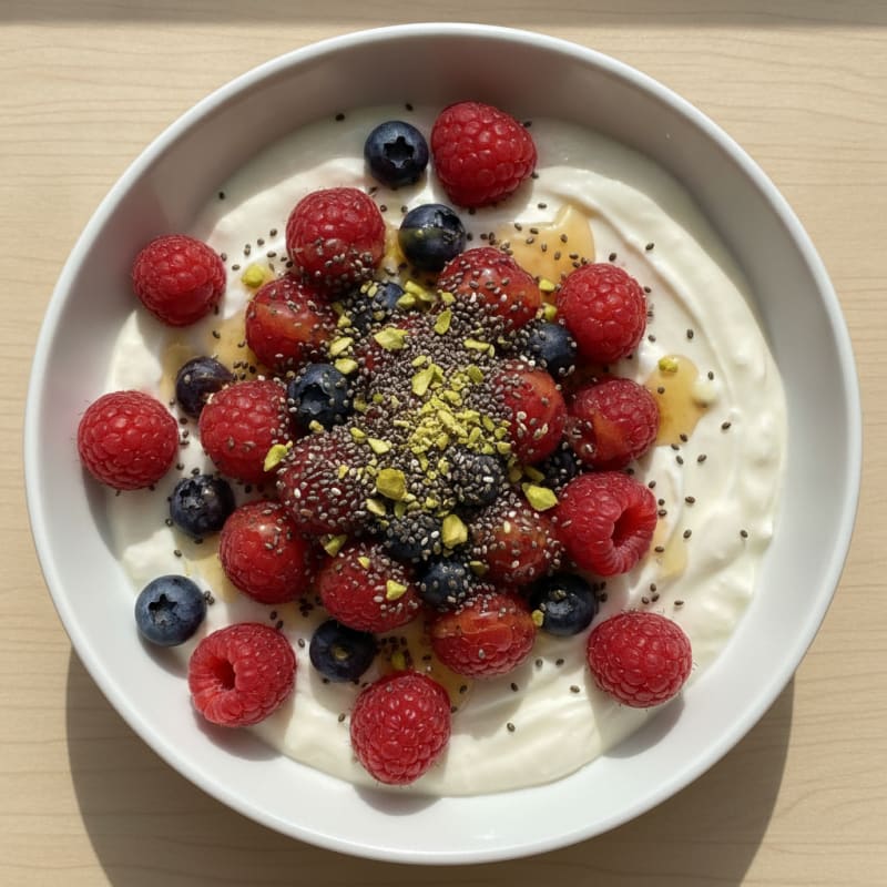 Creamy Greek Yogurt Protein Pudding with Berries