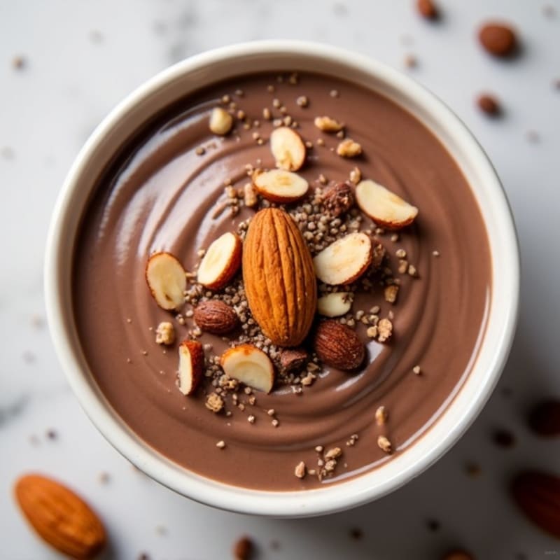 Silky Chocolate Protein Pudding with Toasted Almonds