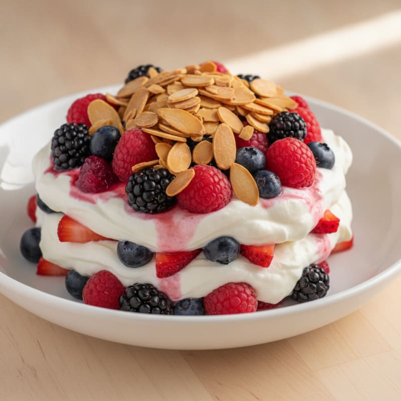 Greek Yogurt Protein Parfait with Mixed Berries