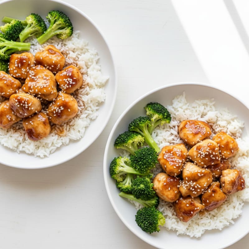 Crispy Honey-Garlic Chicken Bowls