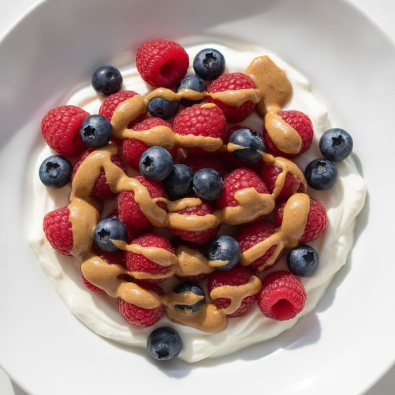 Silky Greek Yogurt Protein Bowl with Mixed Berries and Almond Butter