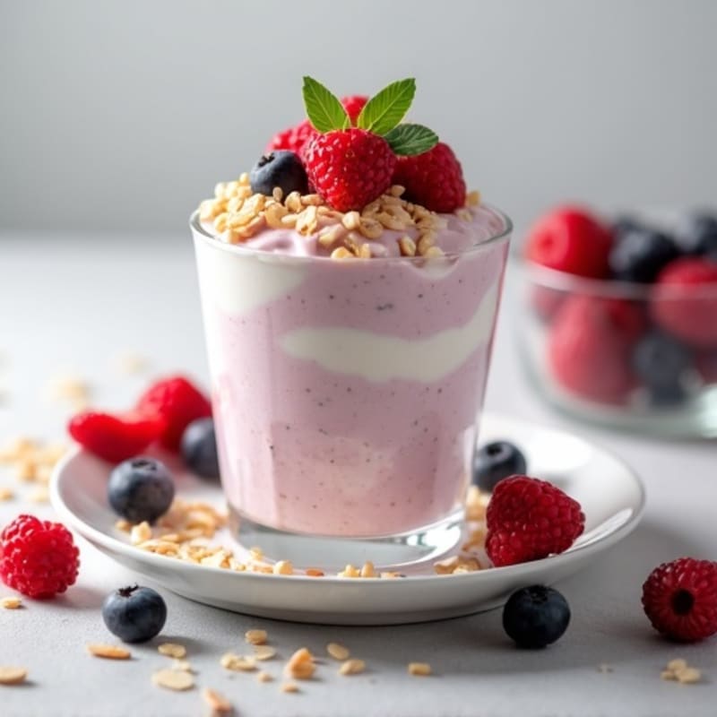 Greek Yogurt Protein Mousse with Mixed Berries