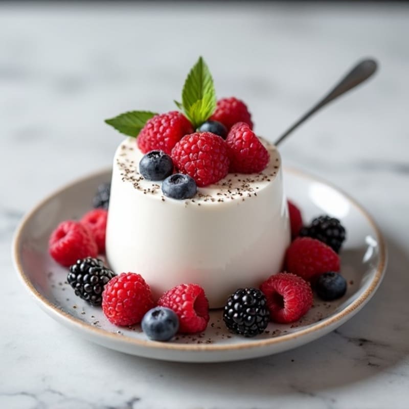 Greek Yogurt Protein Mousse with Mixed Berries