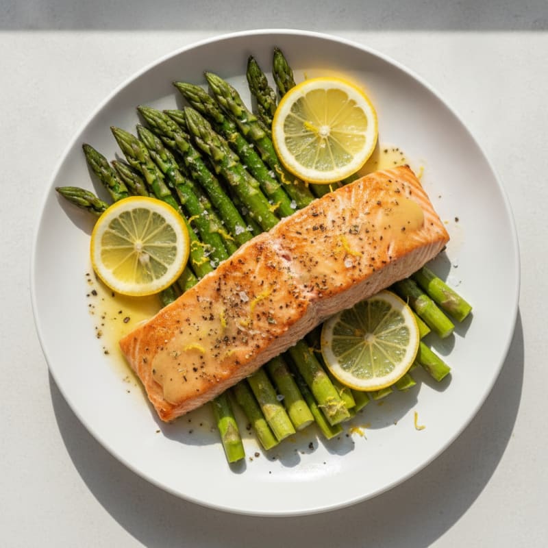 Lemon Herb Baked Salmon with Asparagus