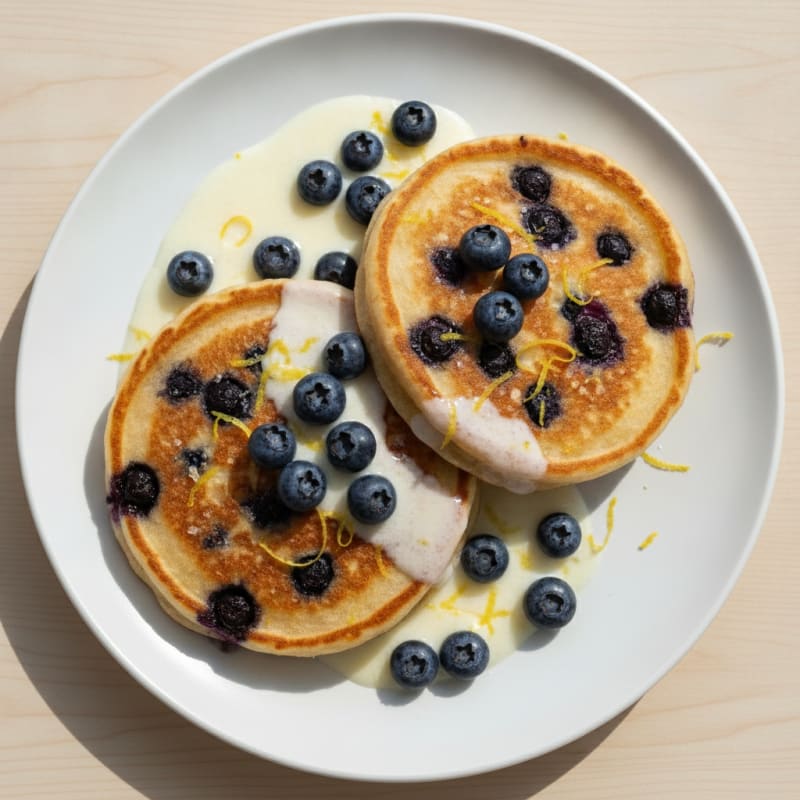 Blueberry Ricotta Pancakes with Lemon Zest