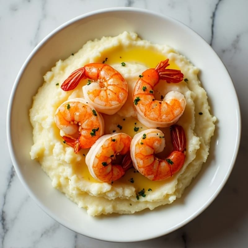 Pan-Seared Garlic Shrimp with Creamy Mashed Potatoes