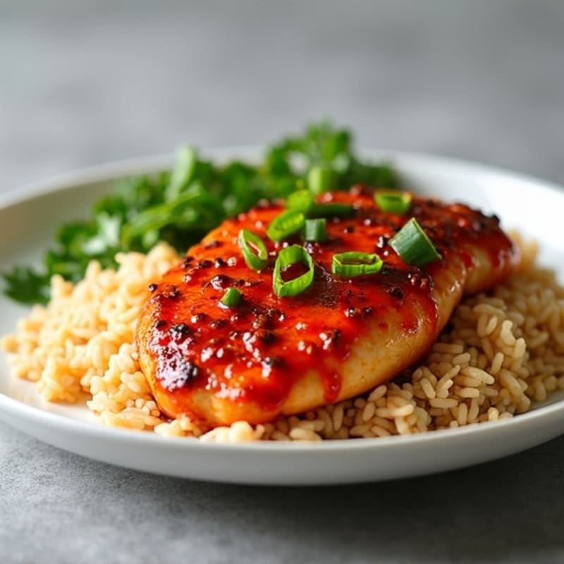 Spicy Gochujang Glazed Chicken with Jasmine Rice
