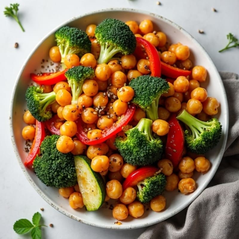 Sheet Pan Roasted Vegetables with Crispy Lemon-Herb Chickpeas