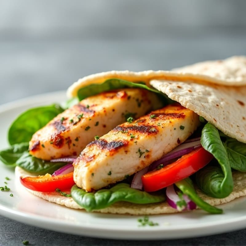 Herb-Grilled Chicken and Crispy Veggie Wrap
