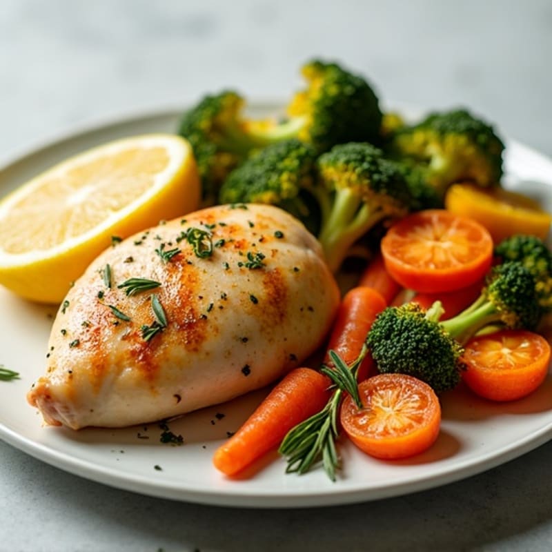 Lemon Herb Roasted Chicken with Crispy Roasted Vegetables