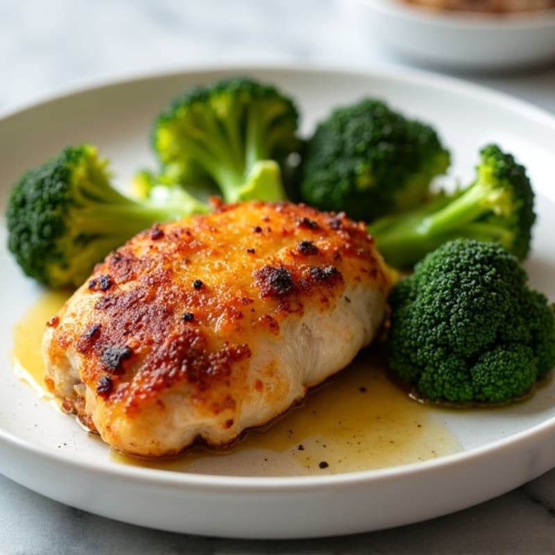 Crispy Baked Chicken Thighs with Roasted Broccoli