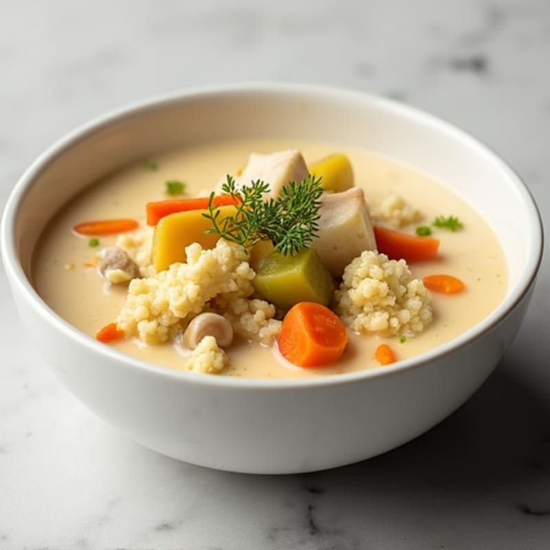 Creamy Cauliflower Clam Chowder with Root Vegetables