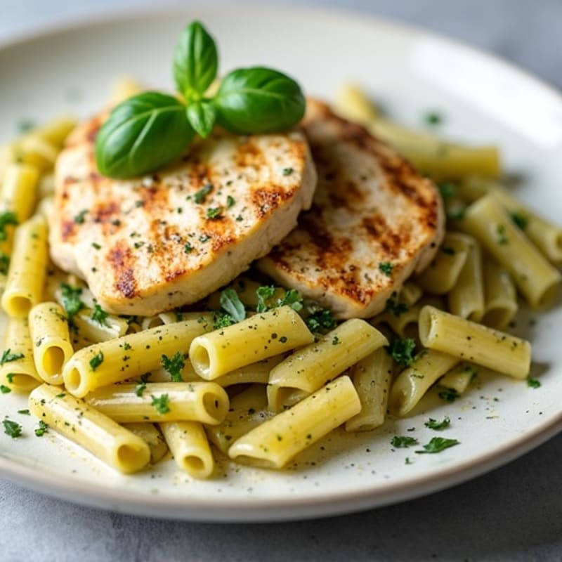 Creamy Pesto Chicken Pasta with Fresh Herbs