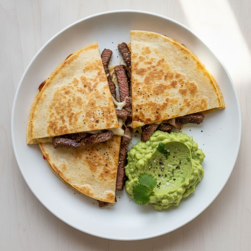 Carne Asada Quesadillas with Guacamole