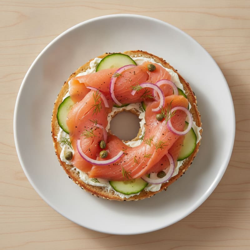Smoked Salmon Everything Bagel with Cream Cheese