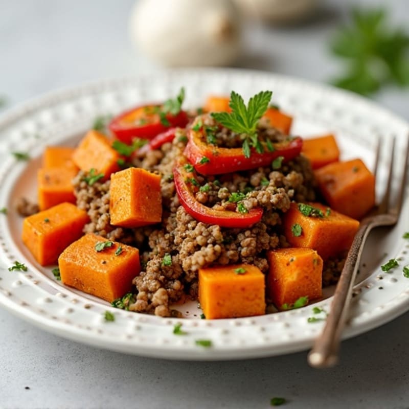 Herb-Seasoned Ground Turkey Skillet with Sweet Potatoes