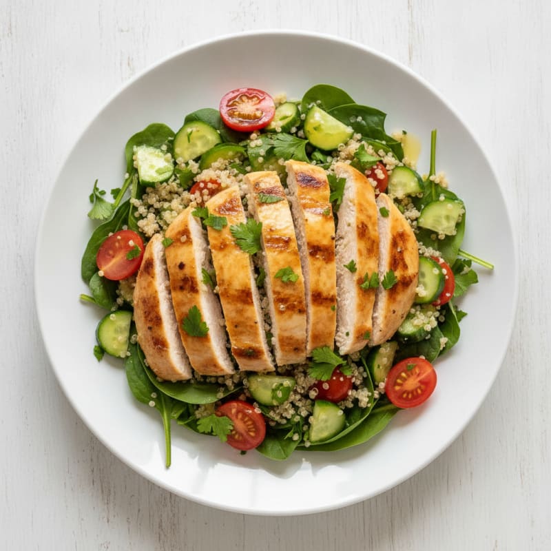 Grilled Chicken and Quinoa Salad with Lemon Vinaigrette