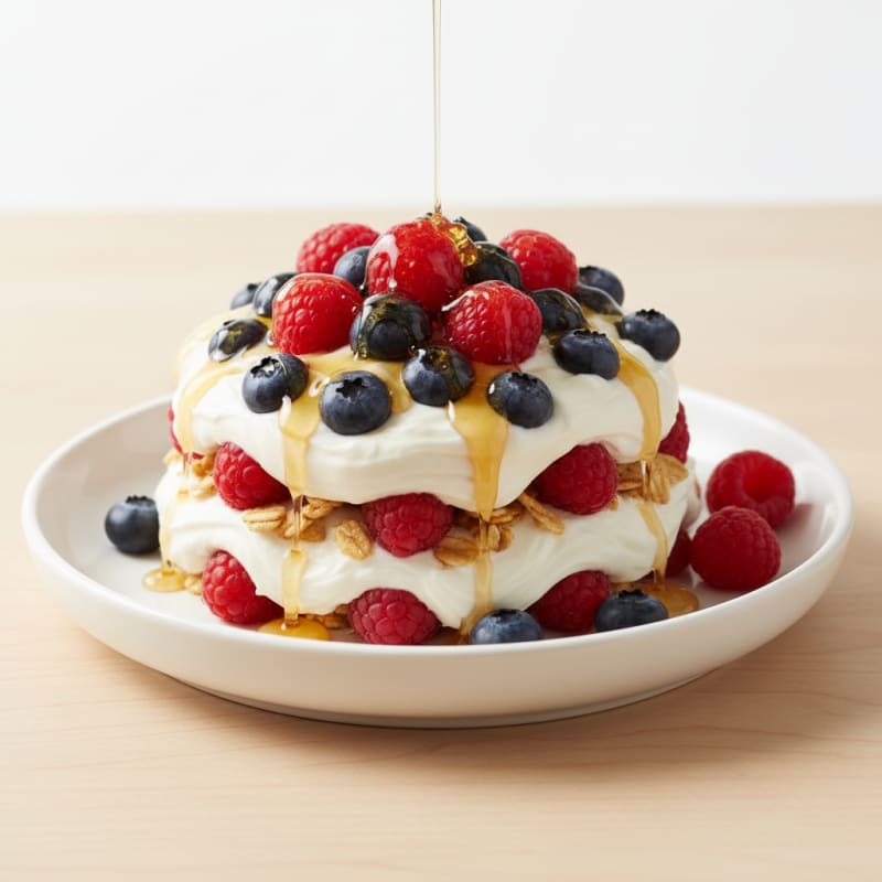 Creamy Greek Yogurt Parfait with Mixed Berries and Honey