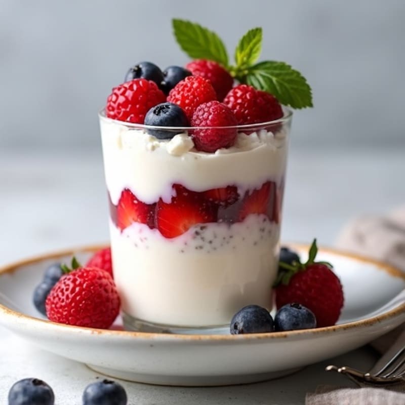 Greek Yogurt Protein Parfait with Mixed Berries