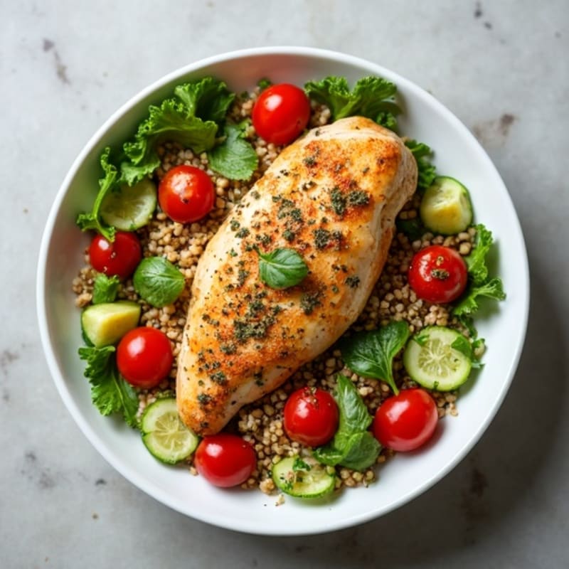 Herb-Crusted Chicken with Mediterranean Tabouleh Bowl