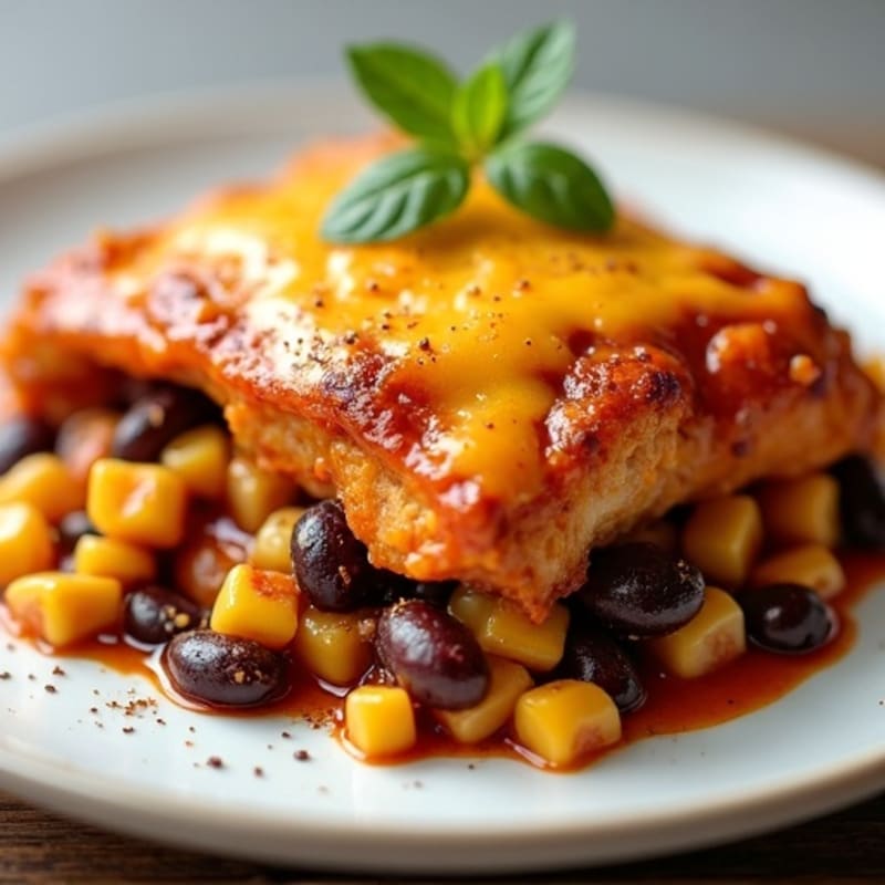 Lean Chicken Enchilada Bake with Black Beans and Corn
