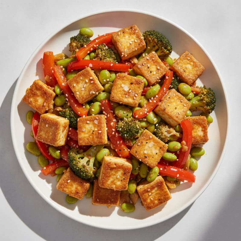 Sesame-Ginger Tofu and Vegetable Stir-Fry