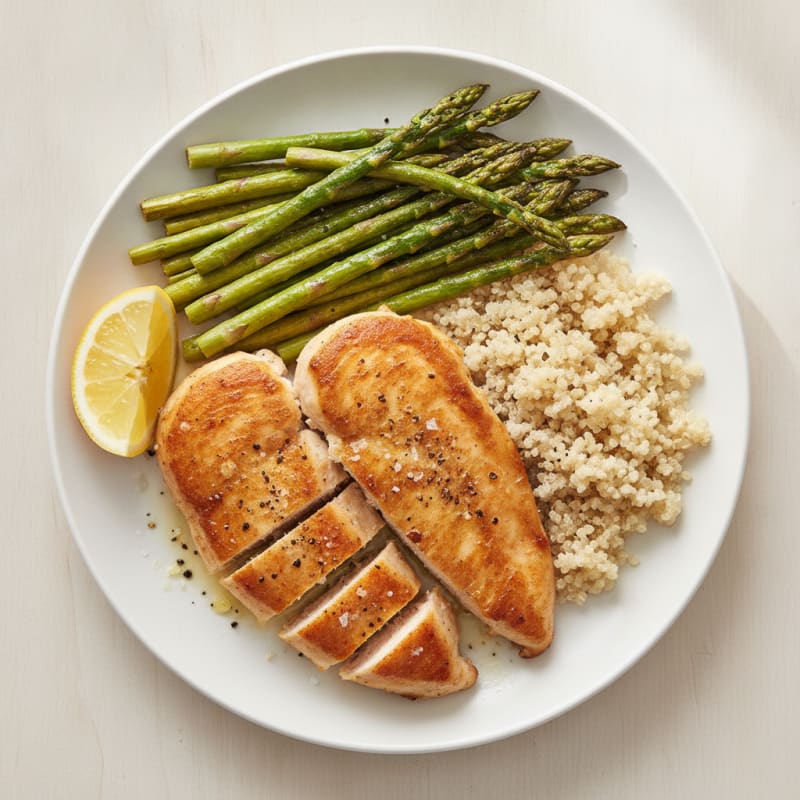 Pan-Seared Chicken with Roasted Asparagus