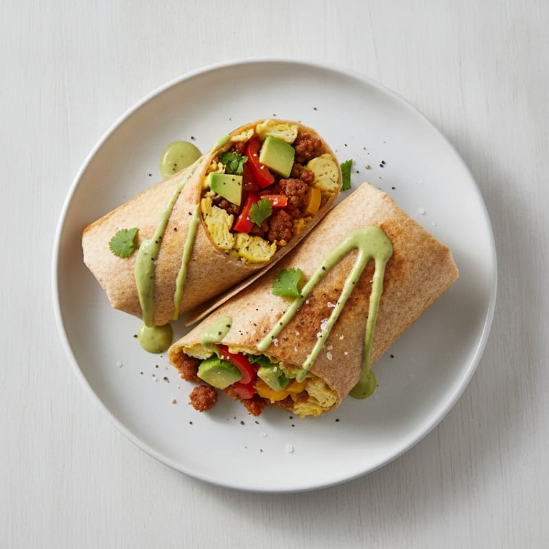 Loaded Breakfast Burrito with Chorizo